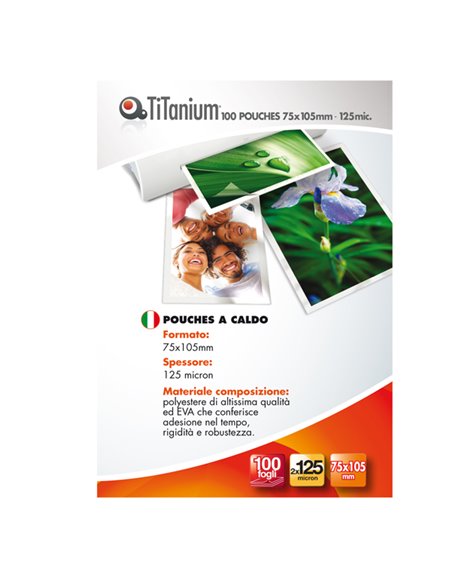 100 POUCHES 75x105mm 125my JUMBO CARD TiTanium S-PP525-05T