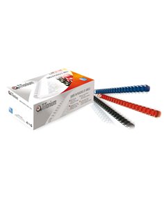 100 DORSI PLASTICI 21 ANELLI 14MM ROSSO TiTanium PB414-03T