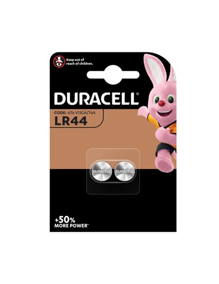 BLISTER 2 PILE ALCALINE DURACELL 1,5V 150mAh (LR44) DU23 DURACELL PILE