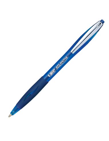 SCATOLA 12 PENNE SFERA SCATTO BIC®ATLANTIS PREMIUM clip metal 1,0MM BLU 9021322