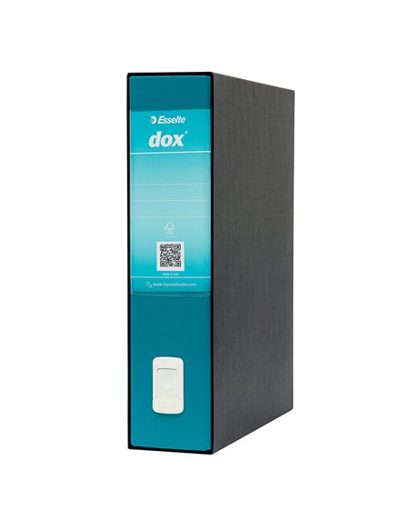 Registratore Dox 2 verde mare dorso 8cm f.to protocollo Esselte D26212 DOX REGISTRATORI A LEVA
