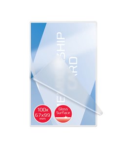 Scatola 100 pouches 2x125mm 67x99mm Badge GBC 3743177 GBC POUCHES PER PLASTIFICARE