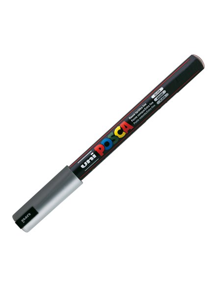 Marcatore UNI POSCA Pen PC1M p.extra fine 0,7mm argento UNI MITSUBISHI M PC1MR ARG UNI MITSUBISHI A BASE D'ACQUA