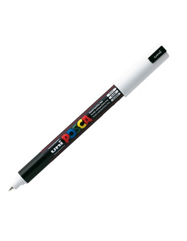 Marcatore UNI POSCA Pen PC1M p.extra fine 0,7mm bianco UNI MITSUBISHI M PC1MR BI