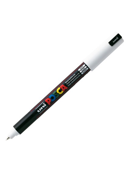 Marcatore UNI POSCA Pen PC1M p.extra fine 0,7mm bianco UNI MITSUBISHI M PC1MR BI