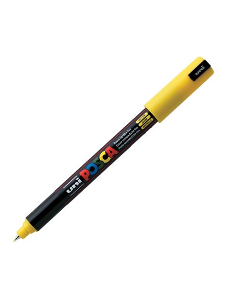 Marcatore UNI POSCA Pen PC1M p.extra fine 0,7mm giallo UNI MITSUBISHI M PC1MR G UNI MITSUBISHI A BASE D'ACQUA