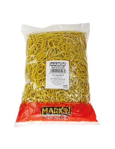 ELASTICO GOMMA GIALLO Ø40 SACCO DA 1KG Markin Y525G040X15 MARKIN ELASTICI