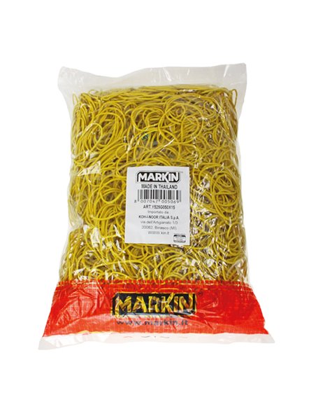 ELASTICO GOMMA GIALLO Ø60 SACCO DA 1KG Markin Y525G060X15 MARKIN ELASTICI
