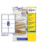 Poliestere adesivo J8565 trasparente 25fg A4 99,1x67,7mm (8et/fg) inkjet Avery J8565-25