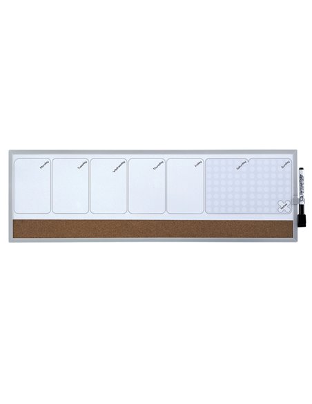 ORGANIZER MAGNETICO SETTIMANALE 58,5x19cm ORIZZONTALE QUARTET 1903780 NOBO PLANNING E ACCESSORI