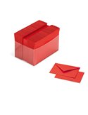 SCATOLA 100 CARTONCINI 200gr + 100 BUSTE 90gr ROSSO FORMATO 4 FAVINI A57C141