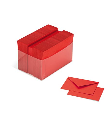 SCATOLA 100 CARTONCINI 200gr + 100 BUSTE 90gr ROSSO FORMATO 9 FAVINI A57C174 FAVINI BUSTE E BIGLIETTI PER RICORRENZE
