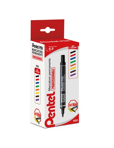 ASTUCCIO MARCATORE PENTEL PEN N50 8 COL.ASSORTITI P.TONDA N50-8