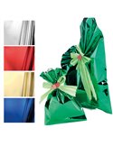 50 BUSTE REGALO IN PPL METAL LUCIDO 20x35cm BLU senza patella adesiva U-814ARR Y20BL