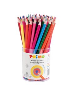 BICCHIERE DA 72 PASTELLI COLORATI 100 FSC in 12 colori PRIMO 505B72 PRIMO PASTELLI COLORATI
