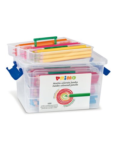 SCHOOLBOX 120 PASTELLI COLORATI MAXI JUMBO 100 FSC in 12 colori PRIMO 511MAXI120 PRIMO PASTELLI COLORATI