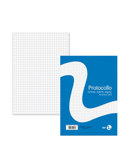 FOGLI PROTOCOLLO A4 60gr 20fg 4mm BM 0100261