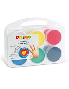 VALIGETTA 6 COLORI A DITA 100gr c/pennello PRIMO 221TD100SP