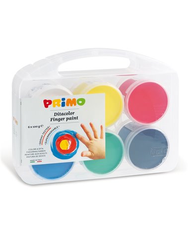 VALIGETTA 6 COLORI A DITA 100gr c/pennello PRIMO 221TD100SP