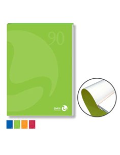 BLOCCO NOTES COLLATO lato corto A4 90gr 80fg bianco copertina 250gr BM 0100201