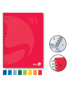 QUADERNO A5 16,3x21cm SPIRALATO 90gr 60fg 4fori microperf. 5mm COLORS BM 0105337 BM QUADERNI SPIRALATI