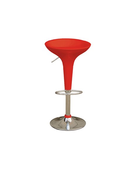 SGABELLO BAR in ABS e ACCIAIO H55/78cm ROSSO HC148R