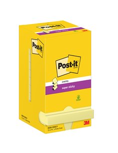BLOCCO 90foglietti Post-it® Super Sticky Z-Notes Canary™76x76mm R330-123SS-CY 7100290161 POST-IT BLOCCHI ADESIVI-DISPENSER 2