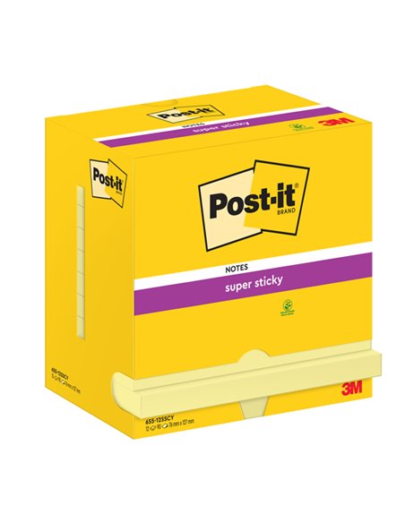 BLOCCO 90foglietti Post-it® SuperSticky Giallo Canary™ 76x127mm 655-12SS-CY 7100290175