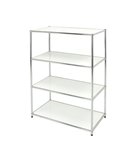 LIBRERIA 4 RIPIANI ACCIAIO/BIANCO 80x40cm - H120cm Easy System E-408012W