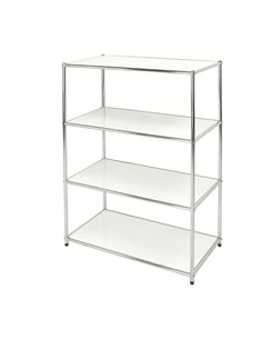LIBRERIA 4 RIPIANI ACCIAIO/BIANCO 80x40cm - H120cm Easy System E-408012W