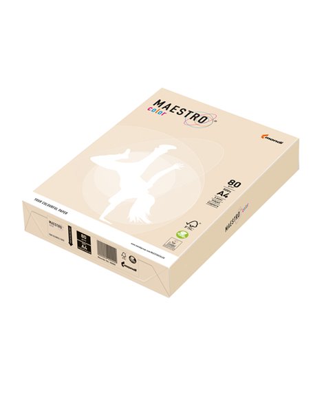 CARTA MAESTRO COLOR A4 210x297mm 80gr 500fg AVORIO/CREMA TENUE CR20 MONDI 7002 MONDI COLORATA