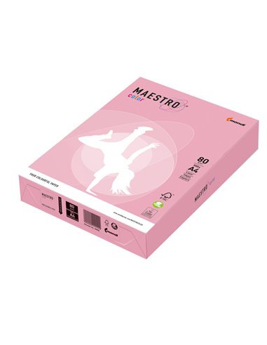 CARTA MAESTRO COLOR A4 210x297mm 80gr 500fg ROSA TENUE OPI74 MONDI 7005