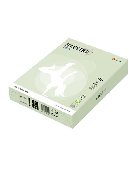 CARTA MAESTRO COLOR A4 210x297mm 80gr 500fg VERDE TENUE GN27 MONDI 7012