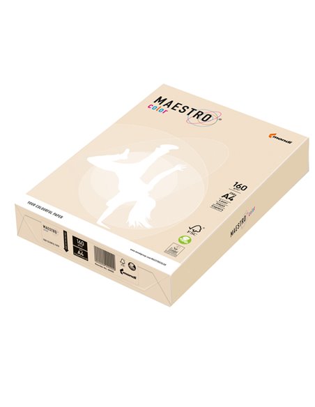 CARTA MAESTRO COLOR A4 210x297mm 160gr 250fg AVORIO/CREMA TENUE CR20 MONDI 7202 MONDI COLORATA