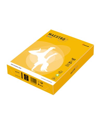 CARTA MAESTRO COLOR A4 210x297mm 160gr 250fg GIALLO FORTE IG50 MONDI 7242 MONDI COLORATA