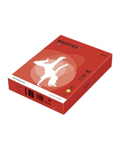 CARTA MAESTRO COLOR A4 210x297mm 160gr 250fg ROSSO FORTE CO44 MONDI 7221 MONDI COLORATA