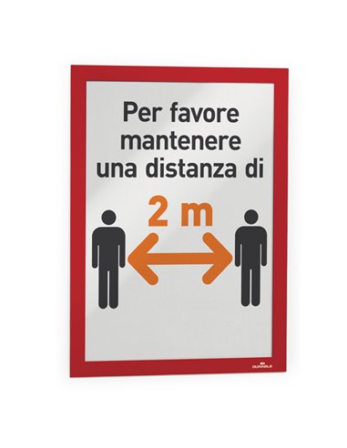 Cornice espositiva adesiva Duraframe® A4 21x29,7cm rosso DURABLE 4872-03 DURABLE CORNICI DA PARETE E SUPPORTI