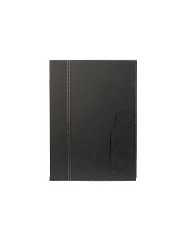 CARTA DEI VINI A4-24x34cm NERO TRENDY con 1 INSERTO DOPPIO MC-TRWC-BL