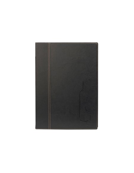 CARTA DEI VINI A4-24x34cm NERO TRENDY con 1 INSERTO DOPPIO MC-TRWC-BL