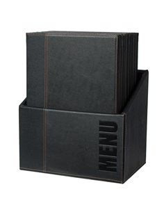 MENU-Box TRENDY con 20 PORTA MENU' NERO MC-BOX-TRA4-BL SECURIT PORTA MENU' e ACCESSORI 2