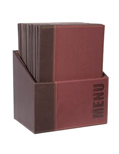 MENU-Box TRENDY con 20 PORTA MENU' BORDEAUX MC-BOX-TRA4-WR