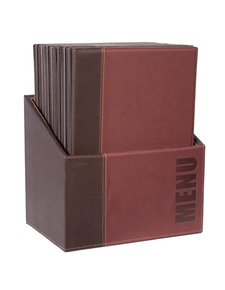 MENU-Box TRENDY con 20 PORTA MENU' BORDEAUX MC-BOX-TRA4-WR