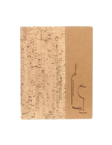CARTA DEI VINI A4-24x34cm SUGHERO DESIGN con 1 INSERTO DOPPIO MC-DRWC-CORK