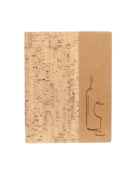 CARTA DEI VINI A4-24x34cm SUGHERO DESIGN con 1 INSERTO DOPPIO MC-DRWC-CORK