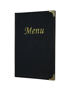 PORTA MENU' A4-31,5x24cm NERO in PVC BASIC con 4+2 BUSTE FISSE MC-BRA4-BL 2
