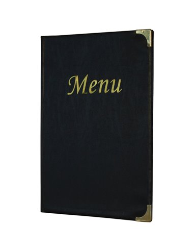 PORTA MENU' A4-31,5x24cm NERO in PVC BASIC con 4+2 BUSTE FISSE MC-BRA4-BL