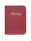 PORTA MENU' A4-31,5x24cm BORDEAUX in PVC BASIC con 4+2 BUSTE FISSE MC-BRA4-WR