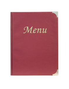 PORTA MENU' A4-31,5x24cm BORDEAUX in PVC BASIC con 4+2 BUSTE FISSE MC-BRA4-WR