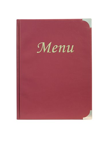 PORTA MENU' A4-31,5x24cm BORDEAUX in PVC BASIC con 4+2 BUSTE FISSE MC-BRA4-WR