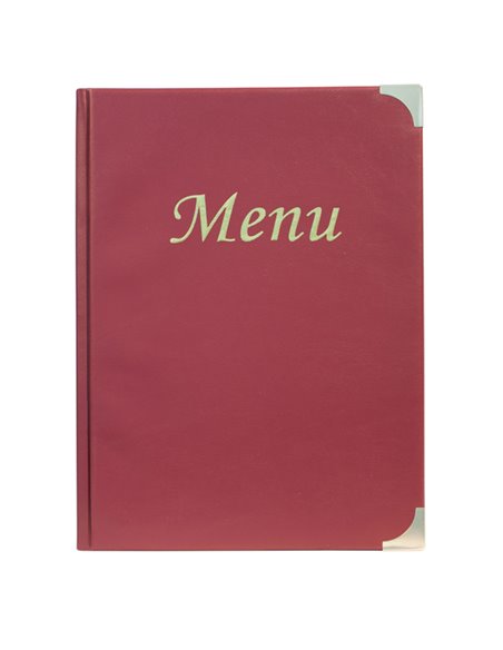 PORTA MENU' A4-31,5x24cm BORDEAUX in PVC BASIC con 4+2 BUSTE FISSE MC-BRA4-WR